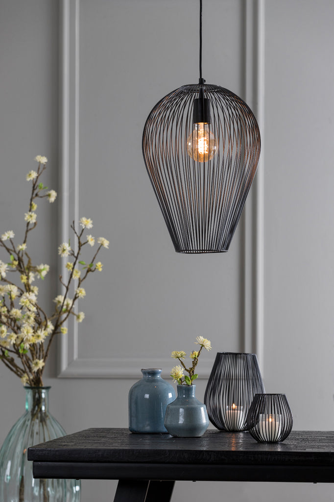 Light & Living - Hanglamp 'Abby' (Maat L, Matzwart)