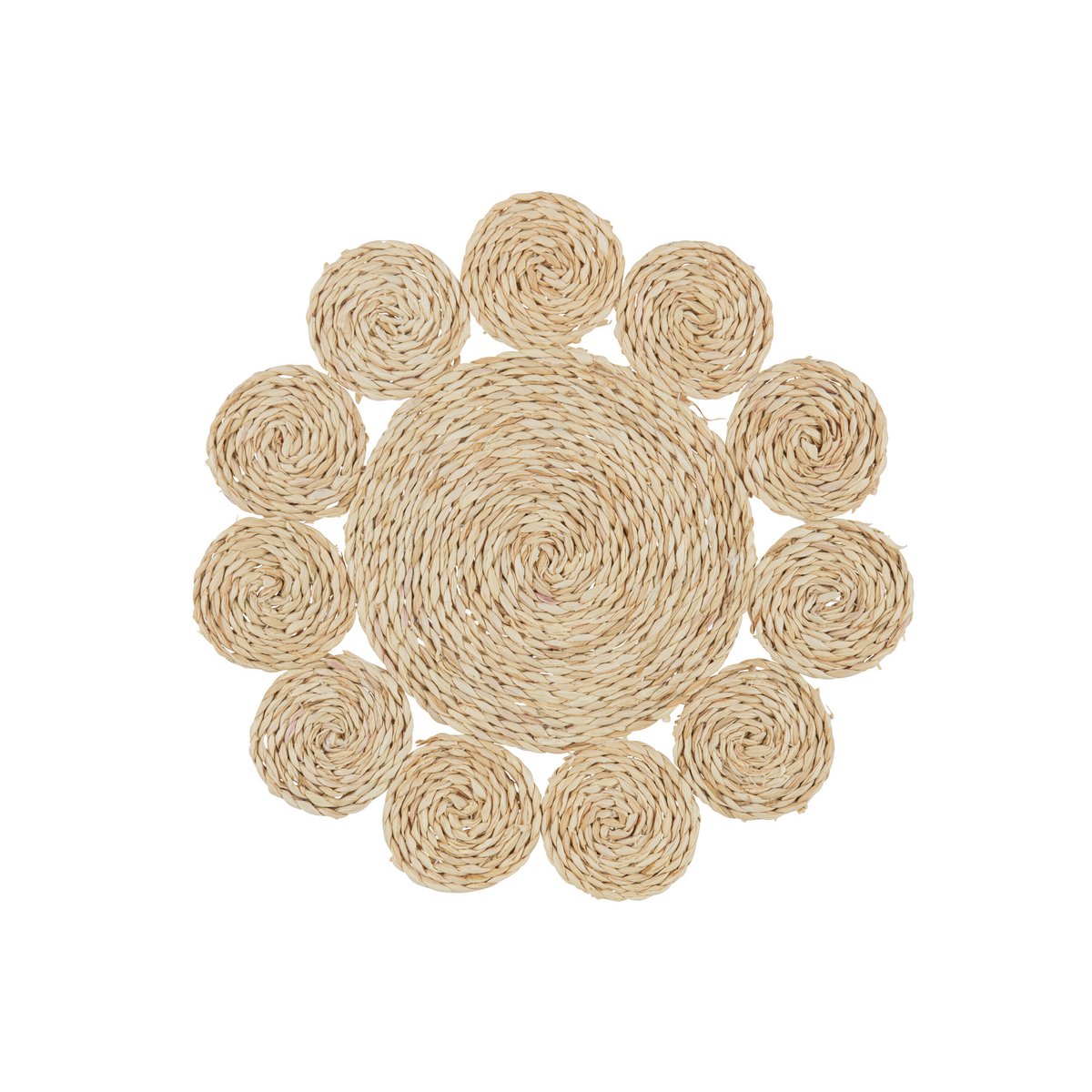 J-Line - Rond Bloem Placemat - Jute - Naturel