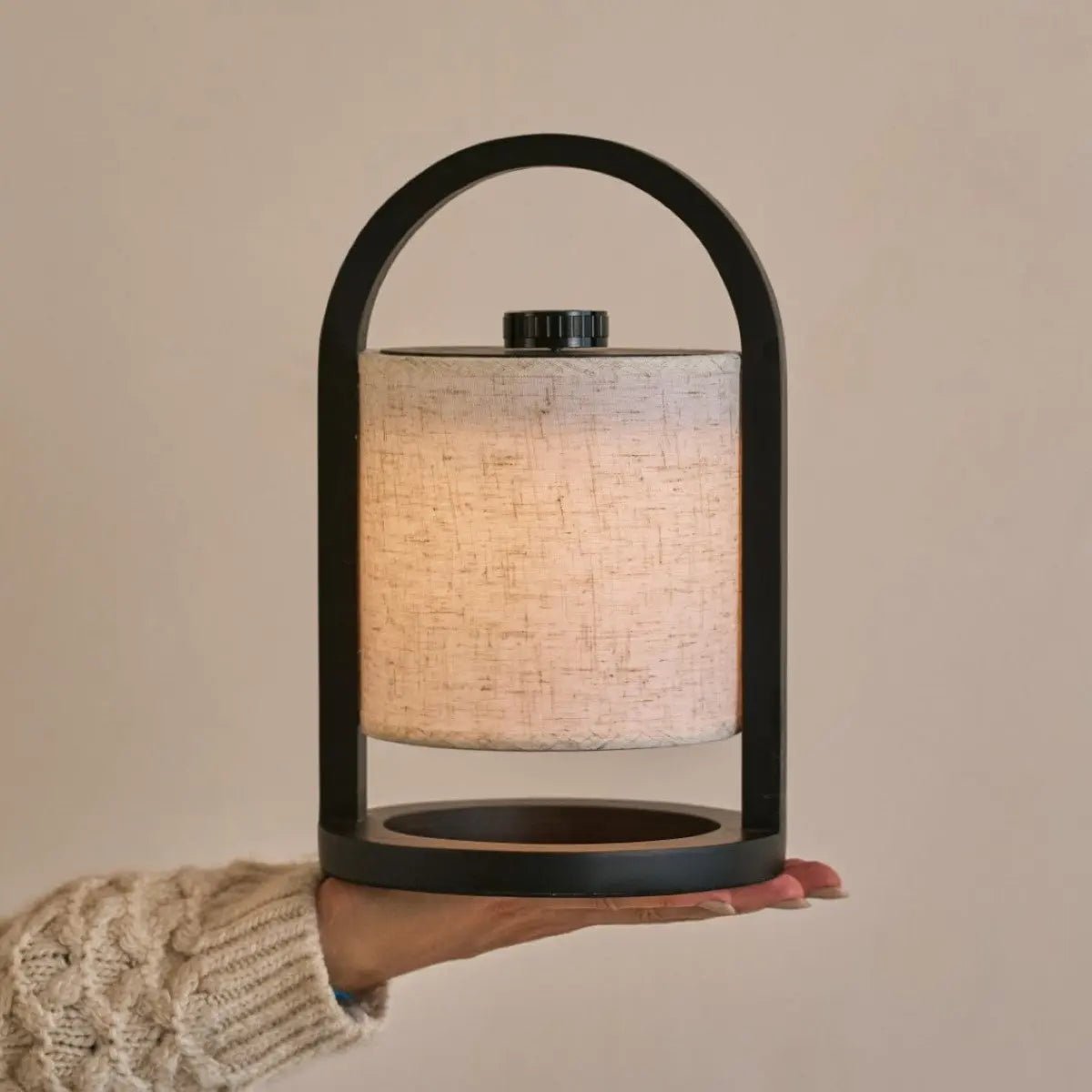 Tavellio-Amsterdam - River Black draadloze houten lamp – Oplaadbaar en dimbaar