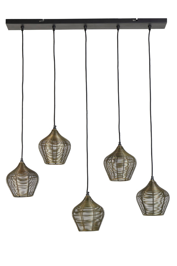 Light & Living - Hanglamp 'Alvaro' (5 stuks, glas, Antique Bronze)