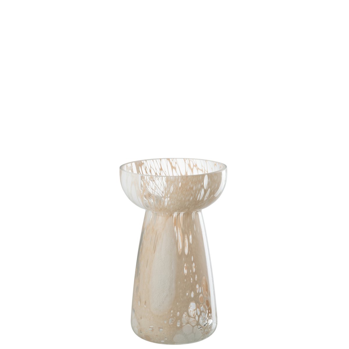 J-Line - Vaas Hoog Draden Glas Beige/Wit Small