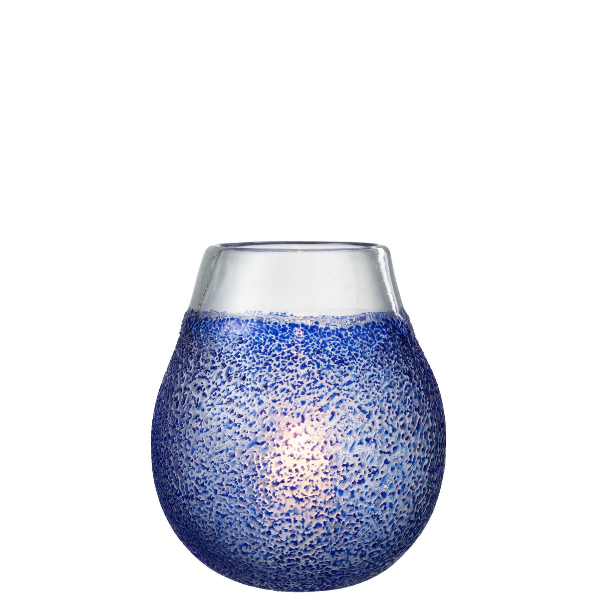 J-Line - Windlicht Santorini - Glas - Blauw