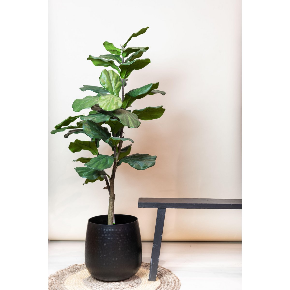 Green BoutiQ - Kunstplant - Ficus Lyrata - Tabaksplant - 120 cm