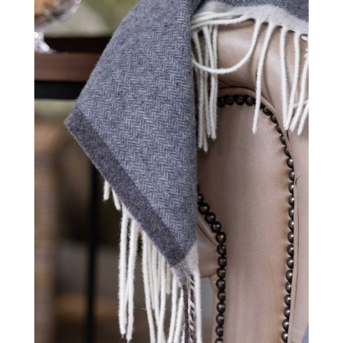 MoST Blankets - Merino/kasjmier plaid MILANO - Grigio Orlo