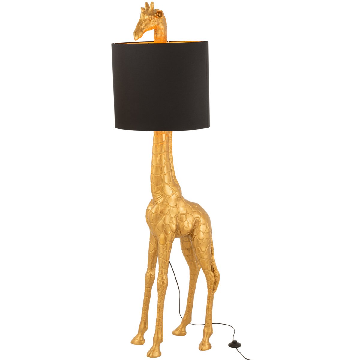 J-Line lamp Giraf - polyresin - zwart/goud