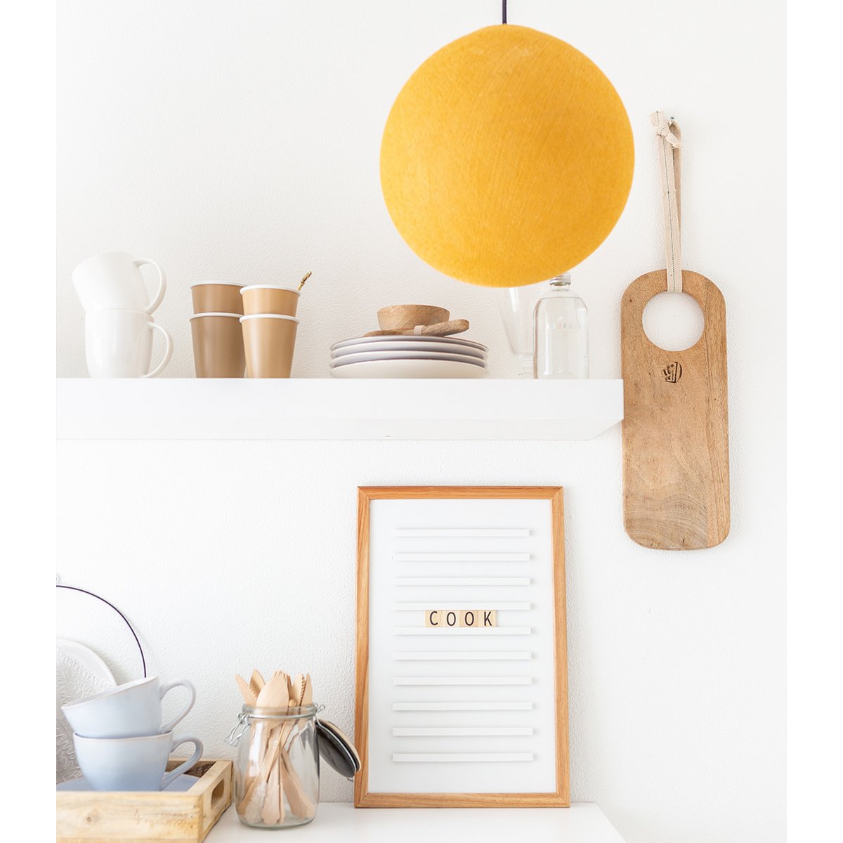 Cotton Ball Lights - Hanglamp - Mustard - L (36cm)