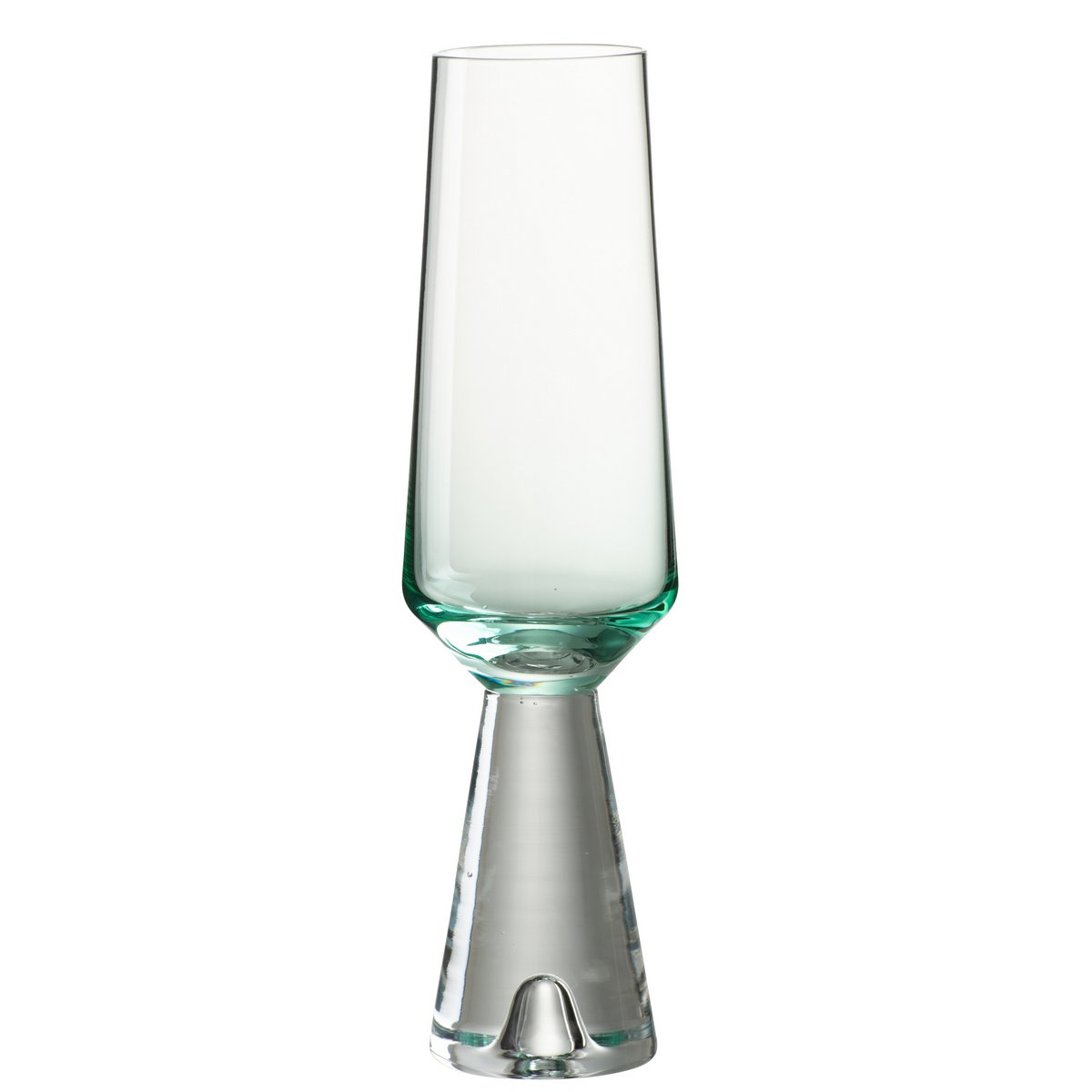 J-Line - Champagneglas - Glas - Transparant/ Azuur