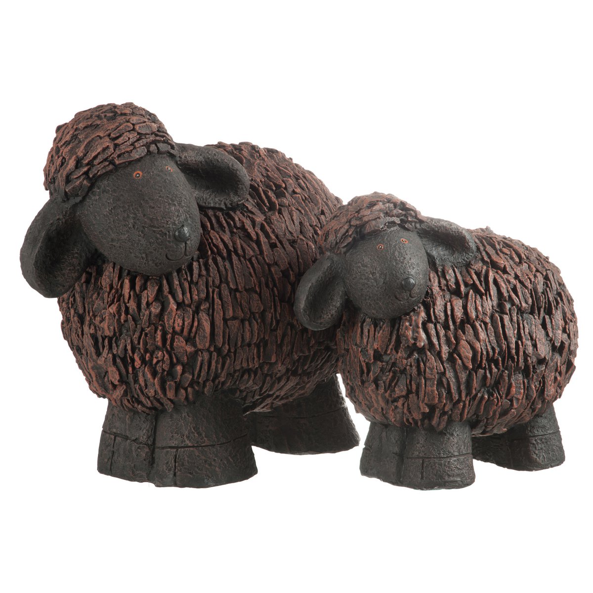 J-Line - Figuur Schaap - Polyresin - Bruin/Zwart - Large