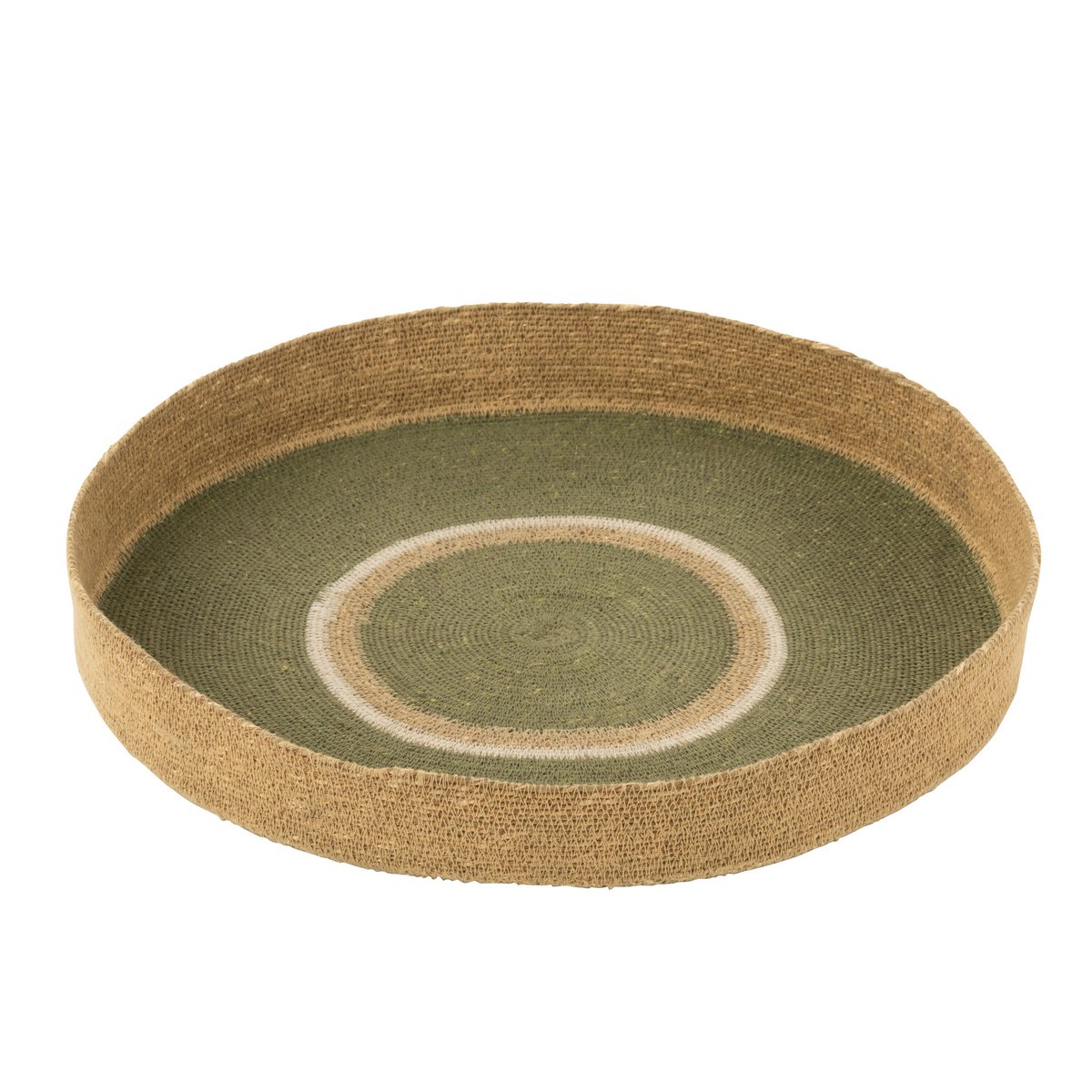 J-Line - Decoratieve tray 'Kai' (Naturel, Groen)