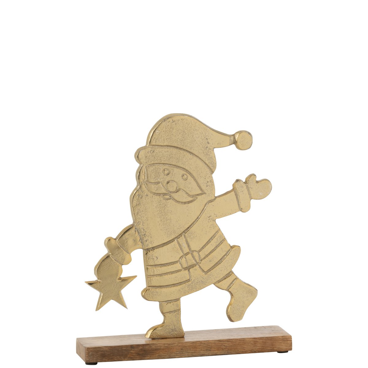 J-Line - Decoratief kerstfiguur 'Kerstman' (Goud, Maat L)