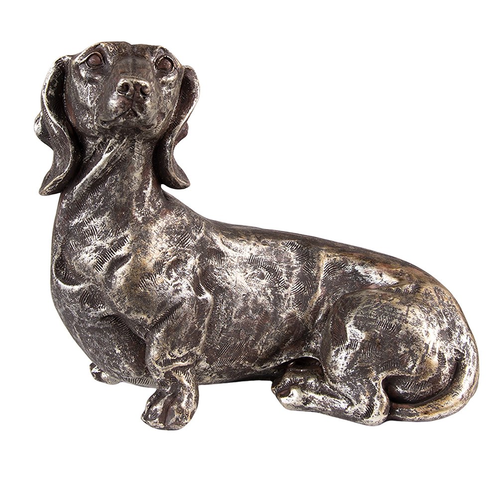 Clayre & Eef - Decoratief figuur 'Hond' (Zilver, 27cm)