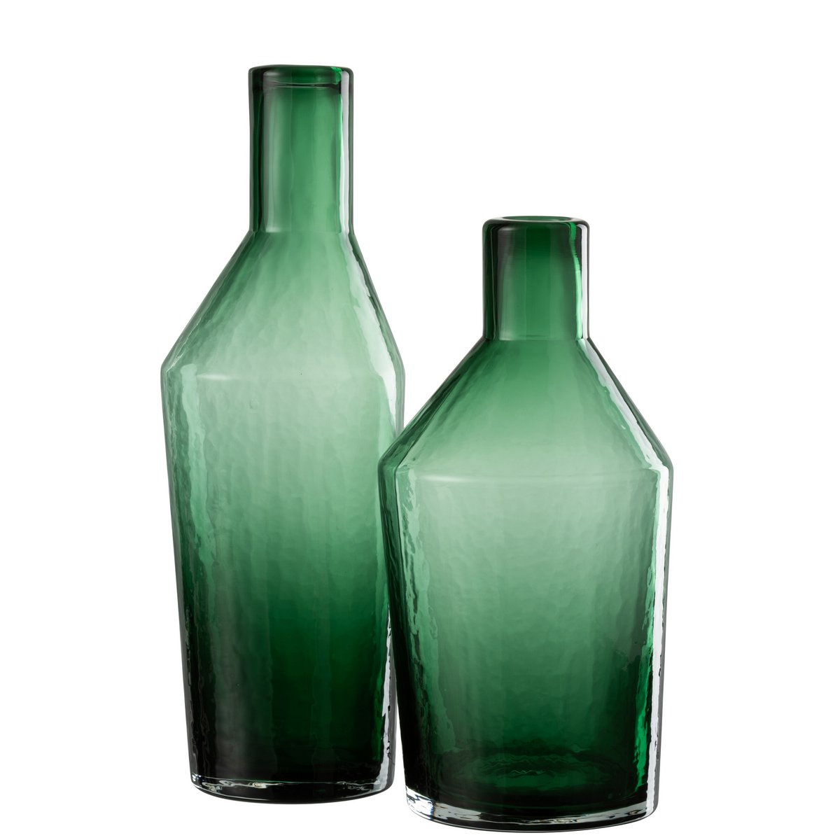 J-Line - Vase Fles Decoratief - Glas - Groen - Large