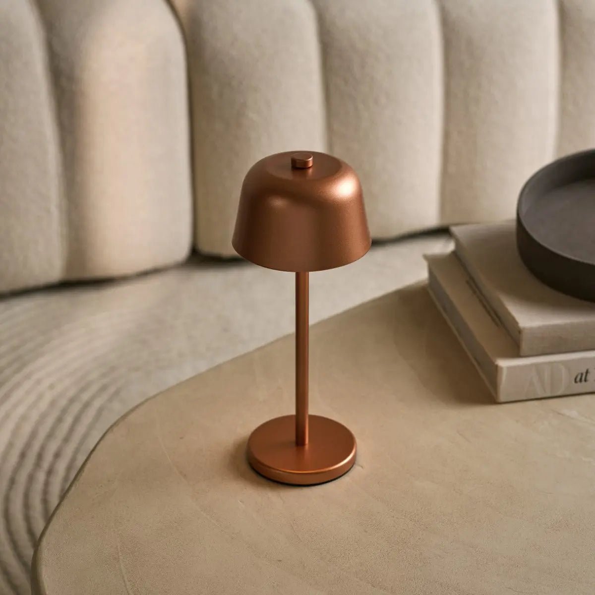 Tavellio-Amsterdam - Anton Koperen Oplaadbare Tafellamp | Stijlvolle en draadloze verlichting