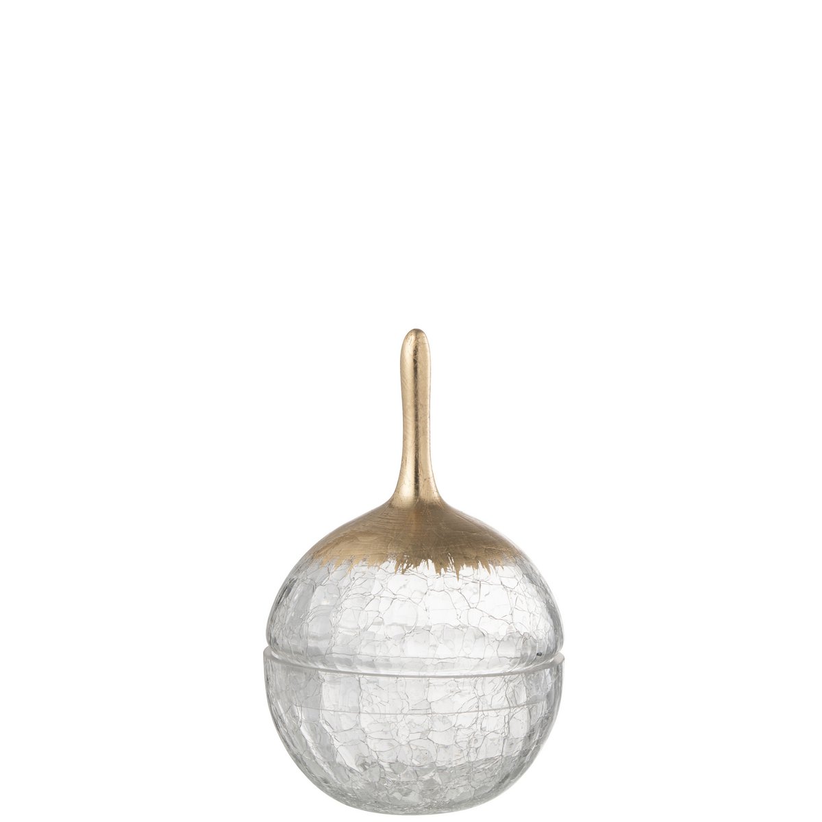 J-Line - Voorraadpot Crackle Glas Transparant Goud Small