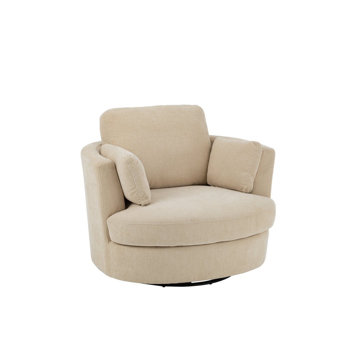 J-Line - Loungestoel Swiv Populierenhout/Schuime Beige