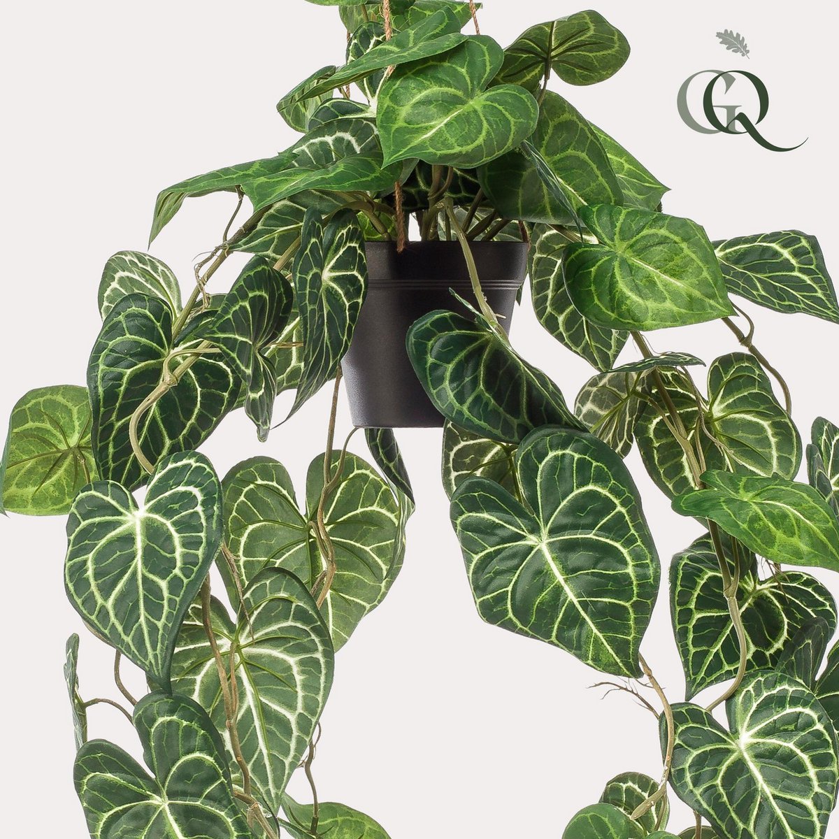 Green BoutiQ - Kunstplant - Anthurium Clarinervium - Aderplant - 80 cm