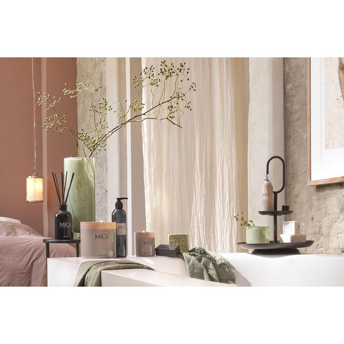 Mica Decorations - Rama Etagère 2 Laags - H36 x Ø28 cm - Metaal - Zwart