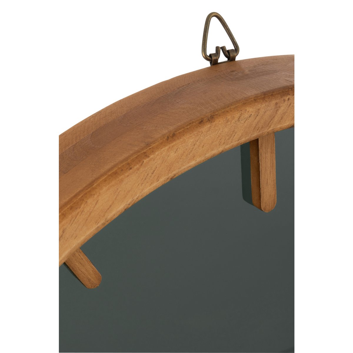 J-Line - Rond Klok - Hout/ Glas - Bruin/ Zwart - Ø40cm