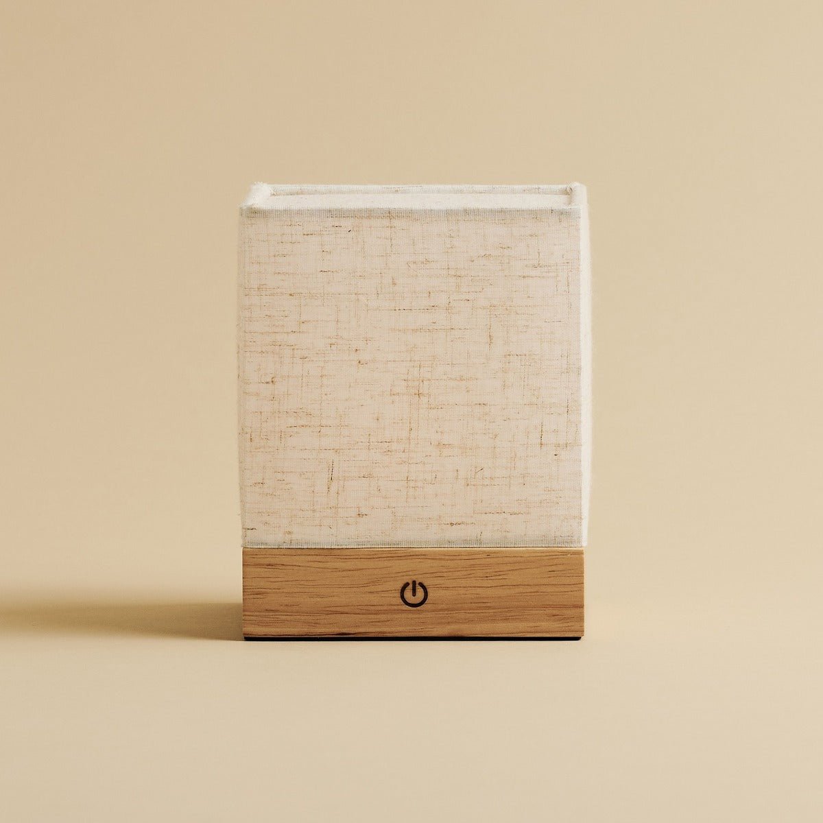 Tavellio-Amsterdam - Zano lichtbruine draadloze lamp met hout en linnen