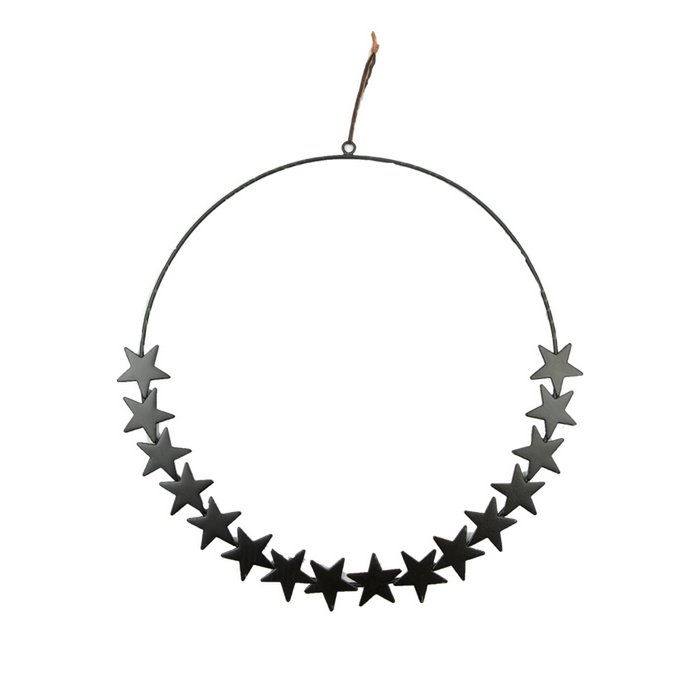 Mrs. Bloom - Decoratie Cirkel Sterren zwart XL