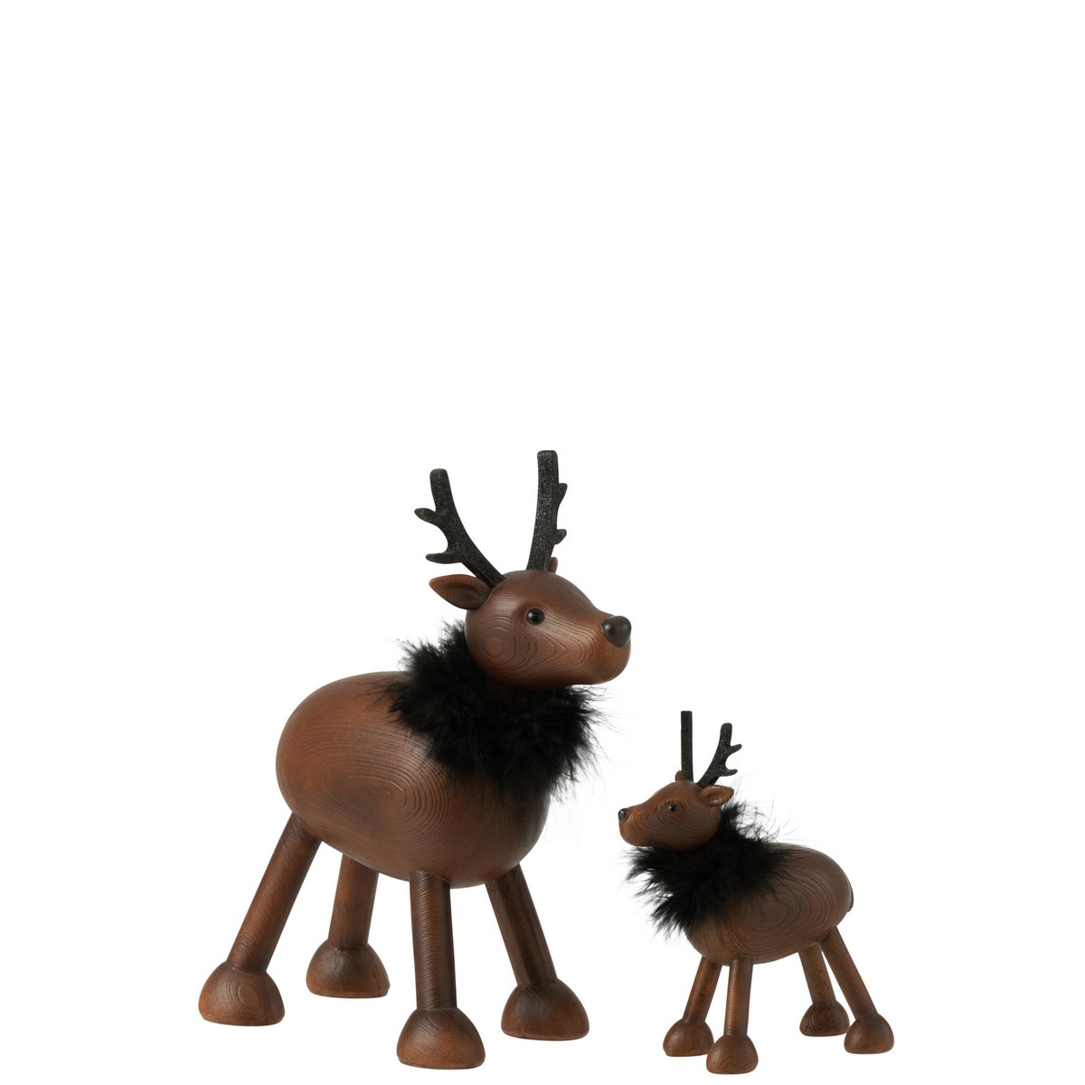 J-Line - Decoratief kerstfiguur 'Gransholm' (Bruin/Zwart, Maat L)