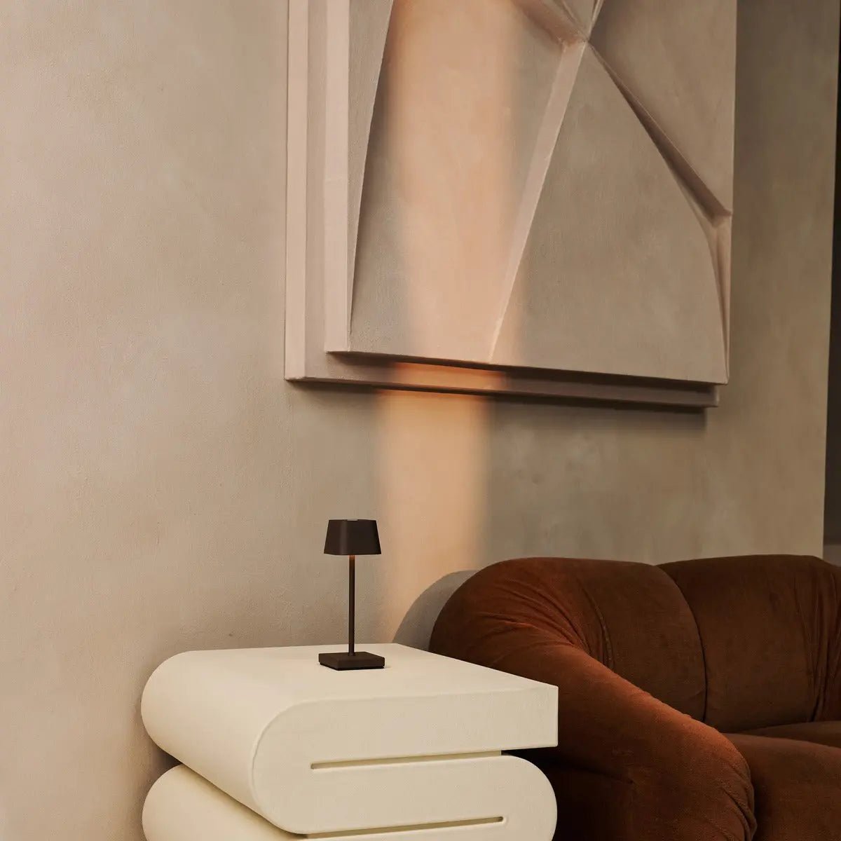 Tavellio-Amsterdam - Sarphati Mini Mocha Bruin - Draadloze tafellamp