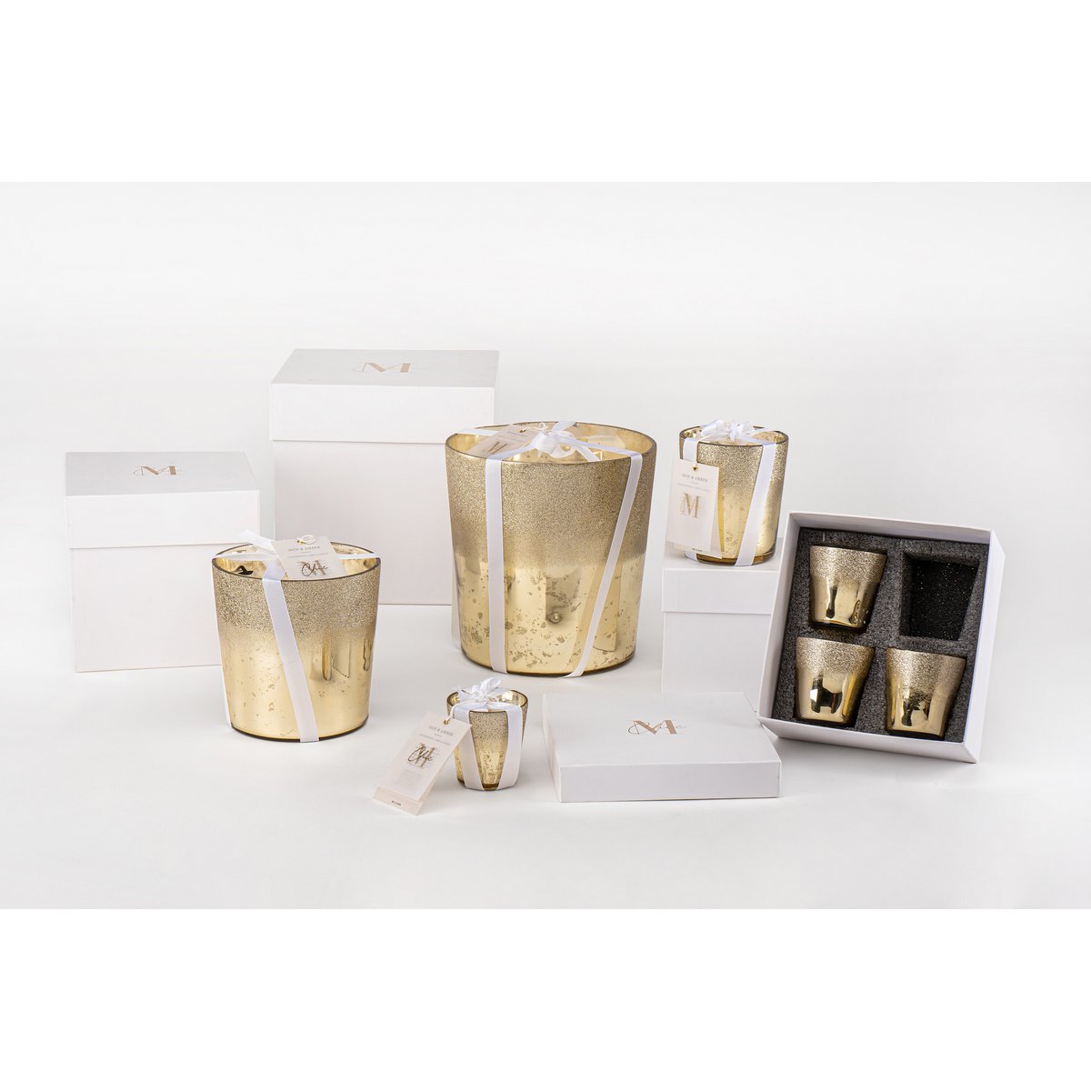 J-Line - Geurkaars Deluxe - Glas - Goud - L