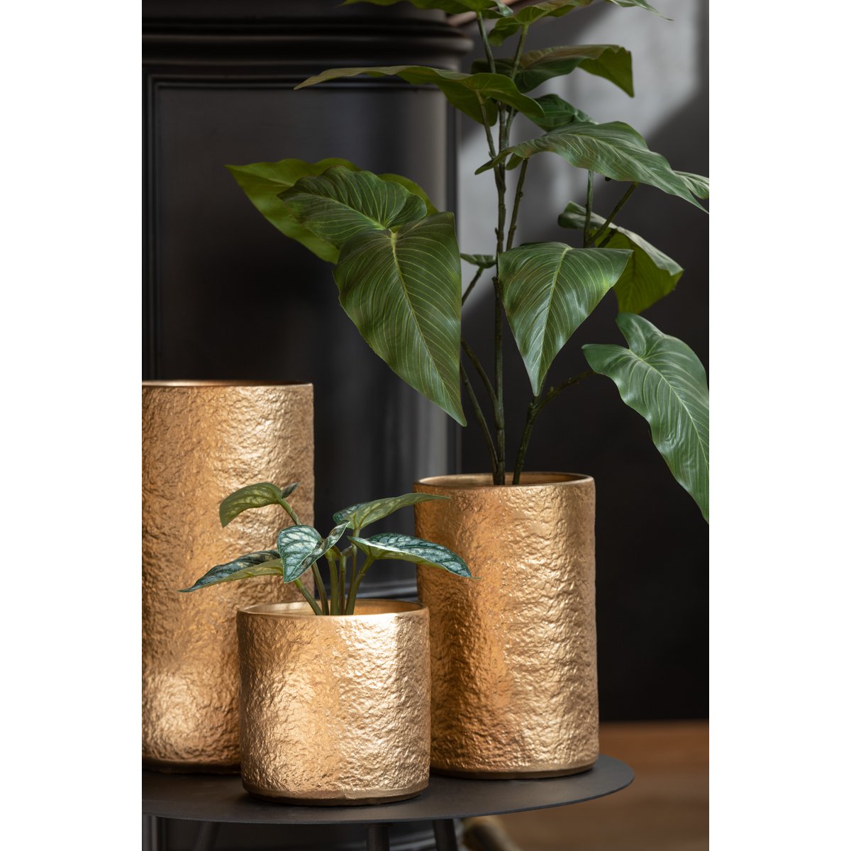 J-Line - Bloempot Gatsby - Keramiek - Goud - Large - Ø24.00cm