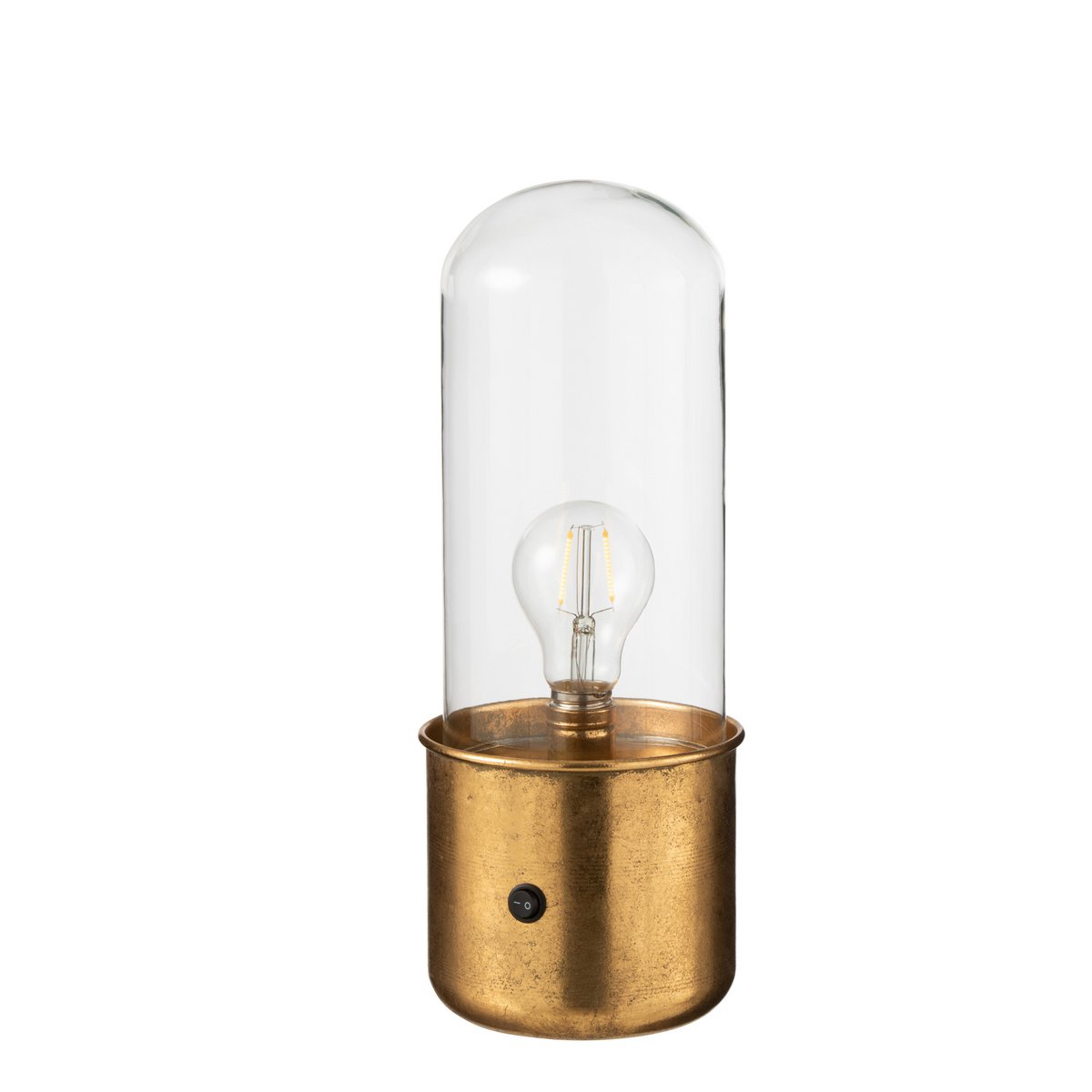 J-Line - Tafellamp Antiek LED Glas/Zink Goud Small