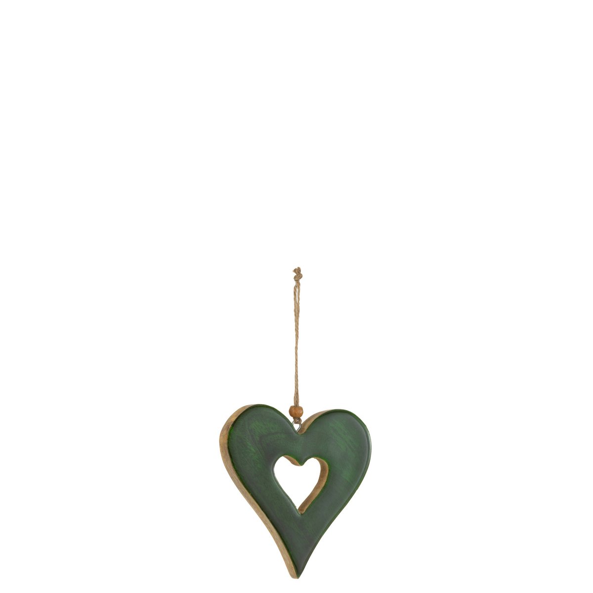 J-Line - Decoratieve hanger 'Hart' (Maat S, Groen)