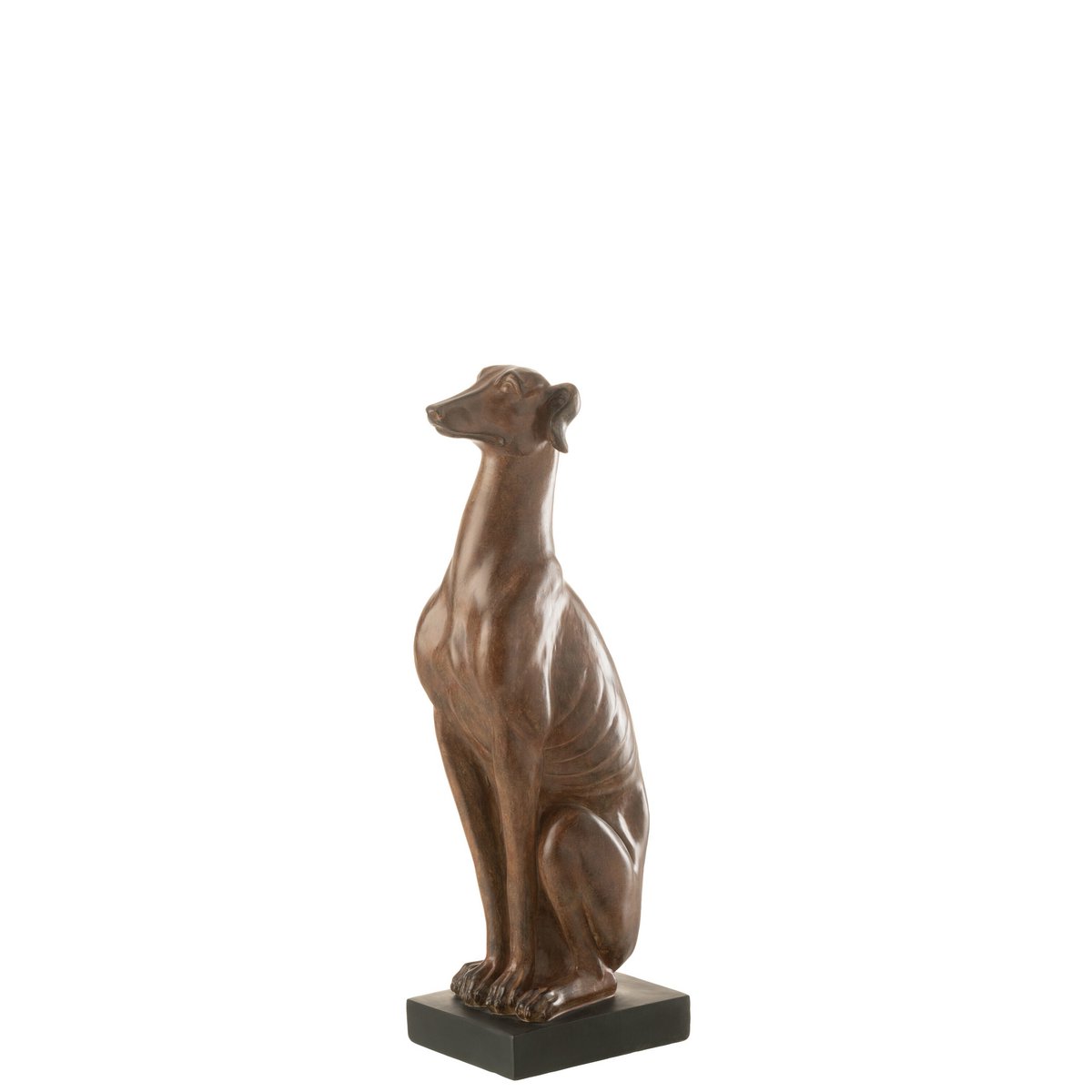 J-Line - Decoratief figuur 'Windhond' (Bruin, Maat S, Polyresin)