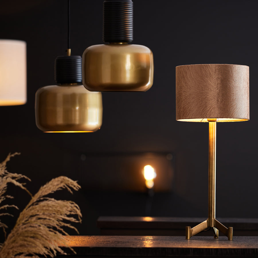 Light & Living - Hanglamp 'Chania' (Maat L, Matzwart & Antique Bronze)