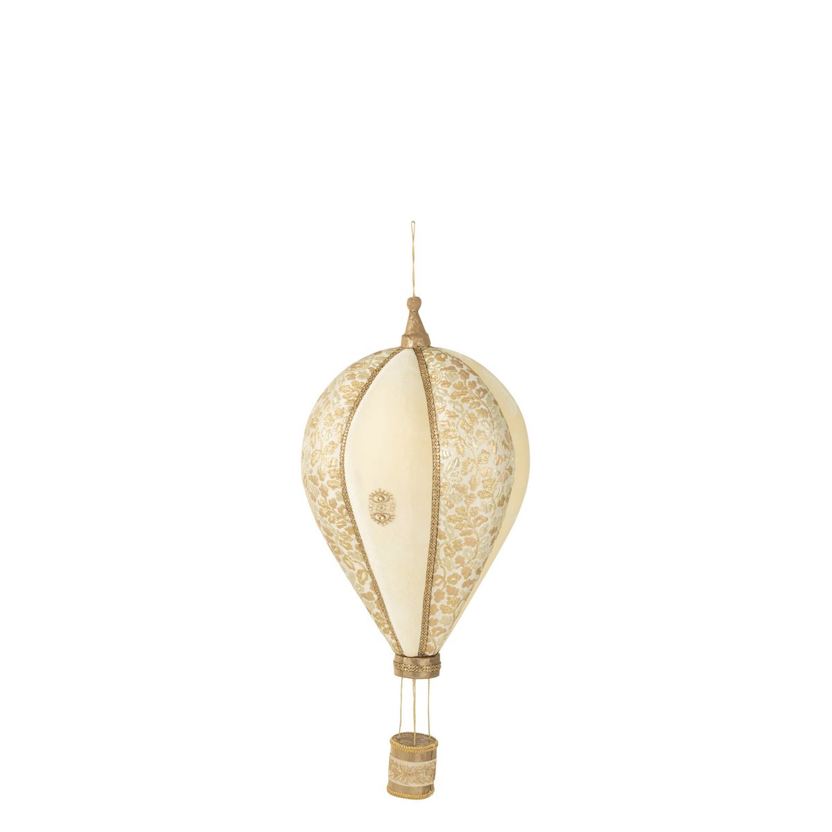 J-Line - Decoratieve hanger 'Heteluchtballon' (Wit/Goud, Maat M)