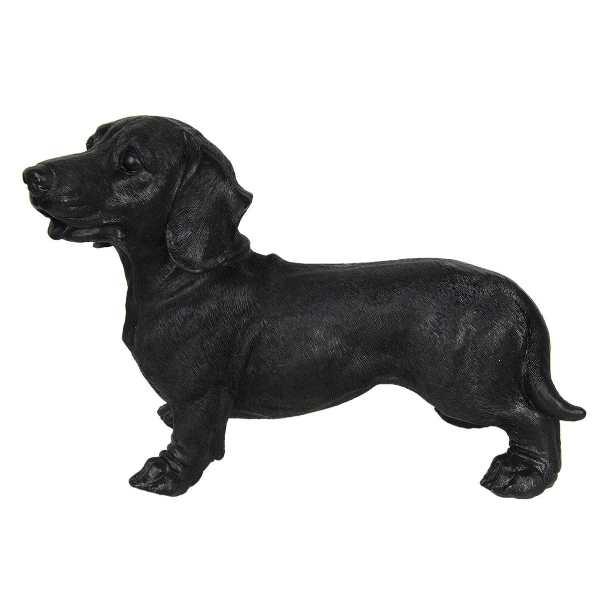 Clayre & Eef - Decoratief figuur 'Hond' (Zwart, 32cm)