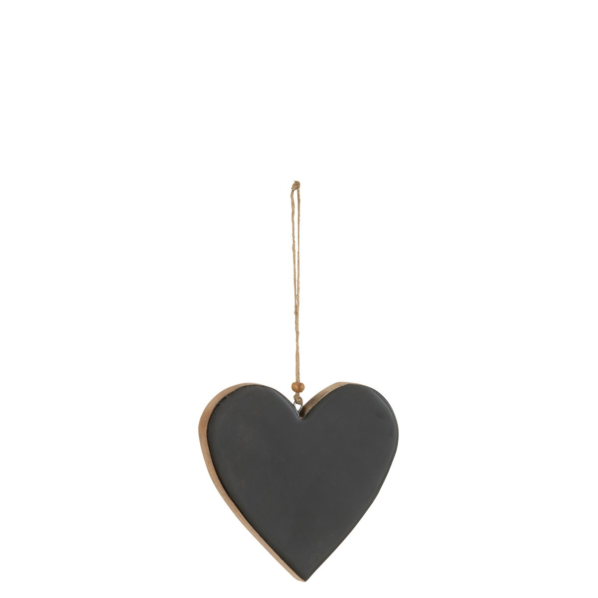 J-Line - Decoratieve hanger 'Hart' (Maat L, Zwart)