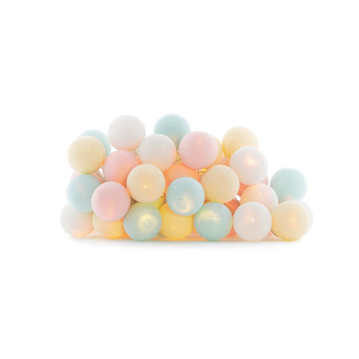 Cotton Ball Lights - Indoor regular Lichtslinger - Pastel - 20 cotton balls