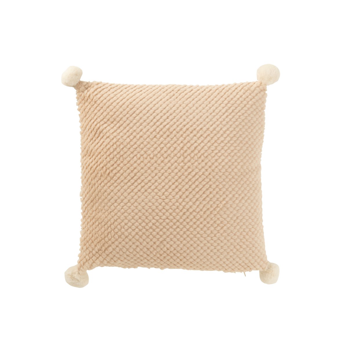 J-Line - Sierkussen Zacht Pompoms Polyester Beige