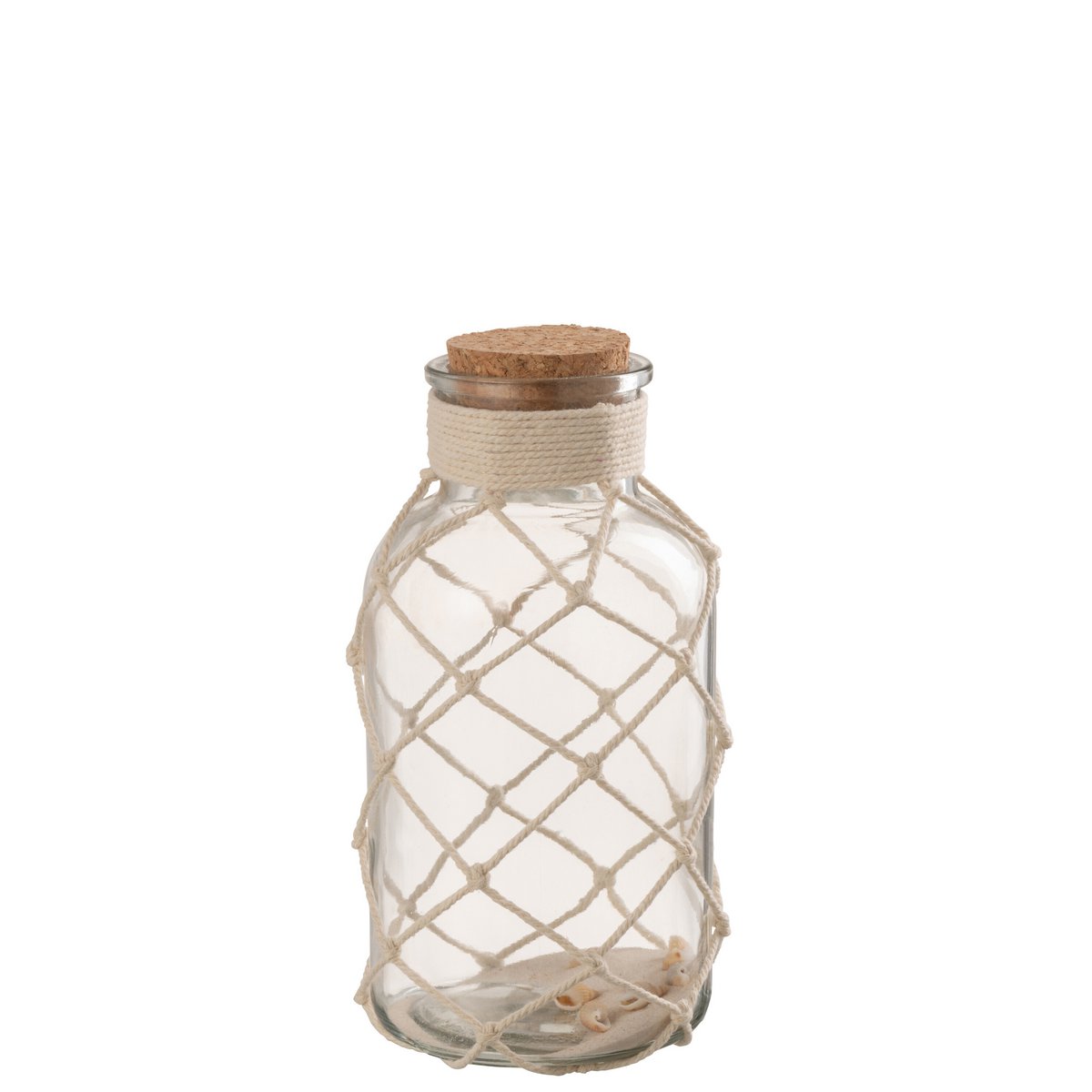 J-Line - Decoratie Vaas Sand Schelpen - Glas - Transparant - Large