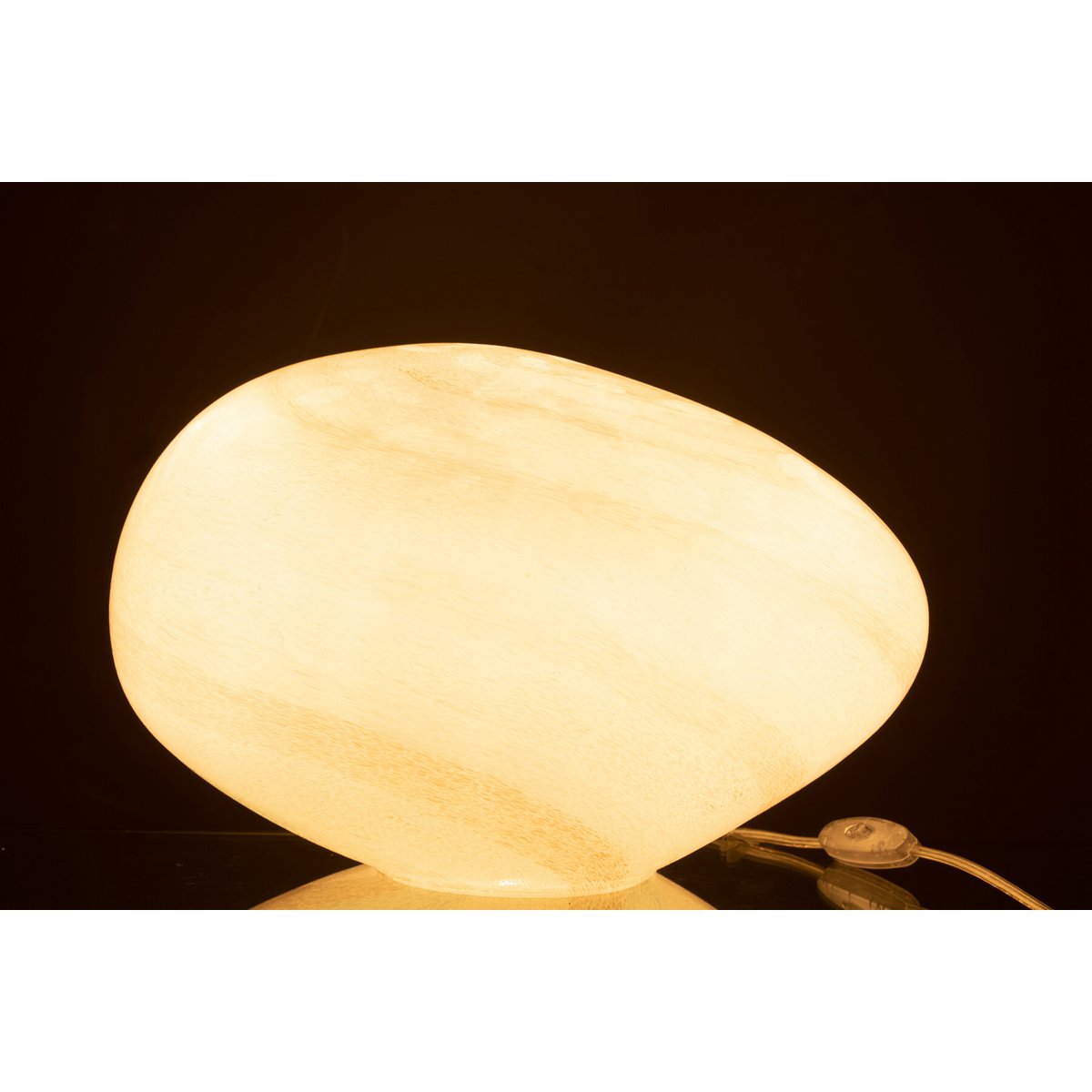 J-Line - Lamp Parel Ovaal - Glas - Wit