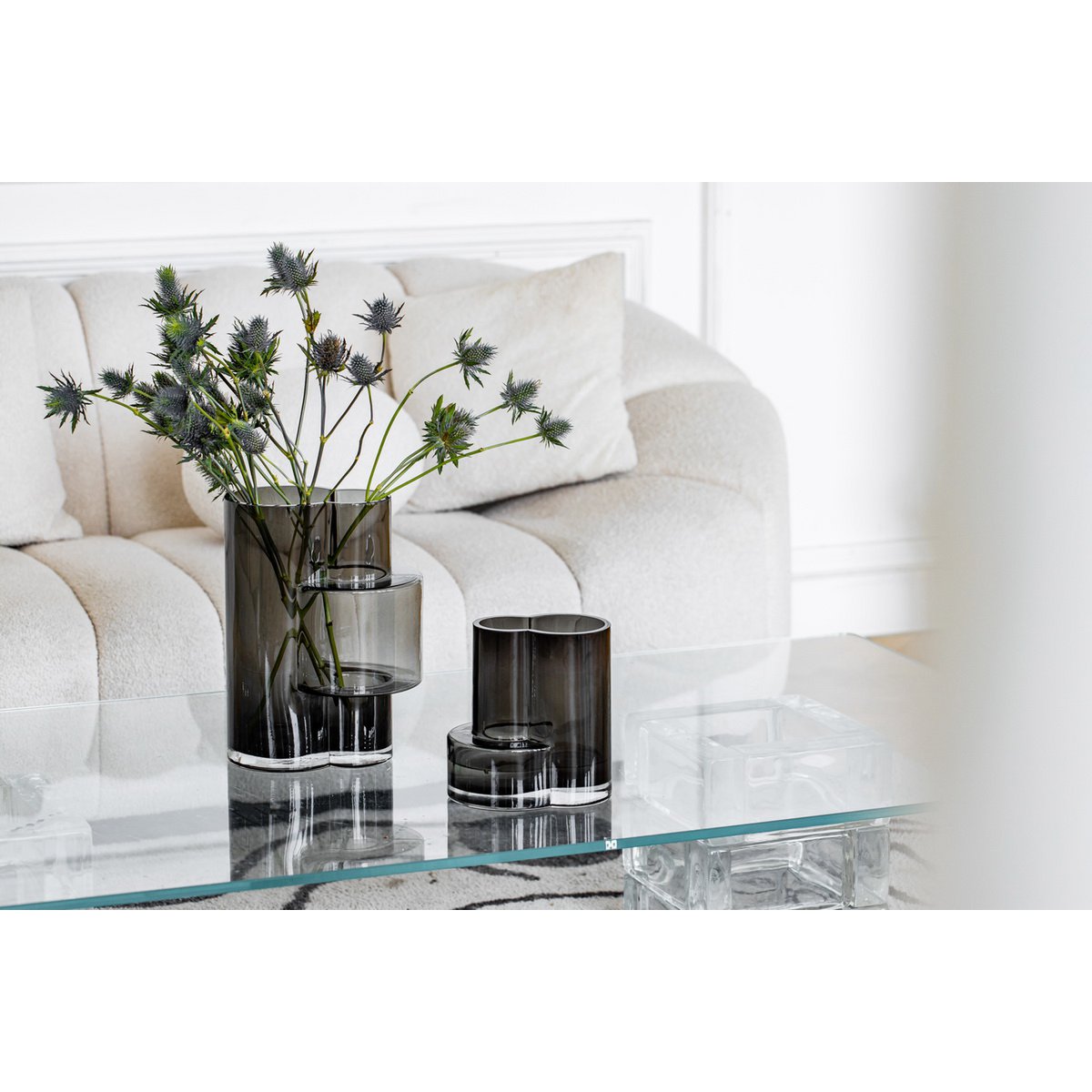 Element Accessories - Glazen vaas van top innovatief design met constructivistische touch, FUSION 20 Grey