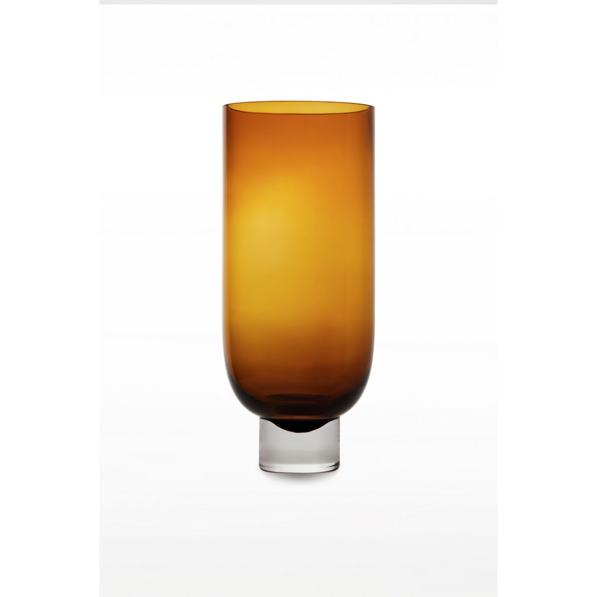 Element Accessories - Moderne luxe 9MM dikke glazen vaas, Sober Design, zeer hoog, warm donkeroranje, OMAHA36AM