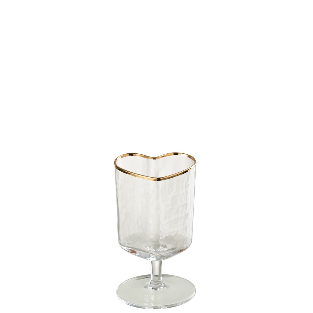 J-Line - Wijnglas Hart - Glas - Goud/Transparant