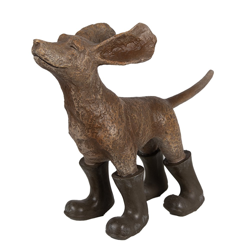 Clayre & Eef - Decoratief figuur 'Hond' (Groen, 29cm)