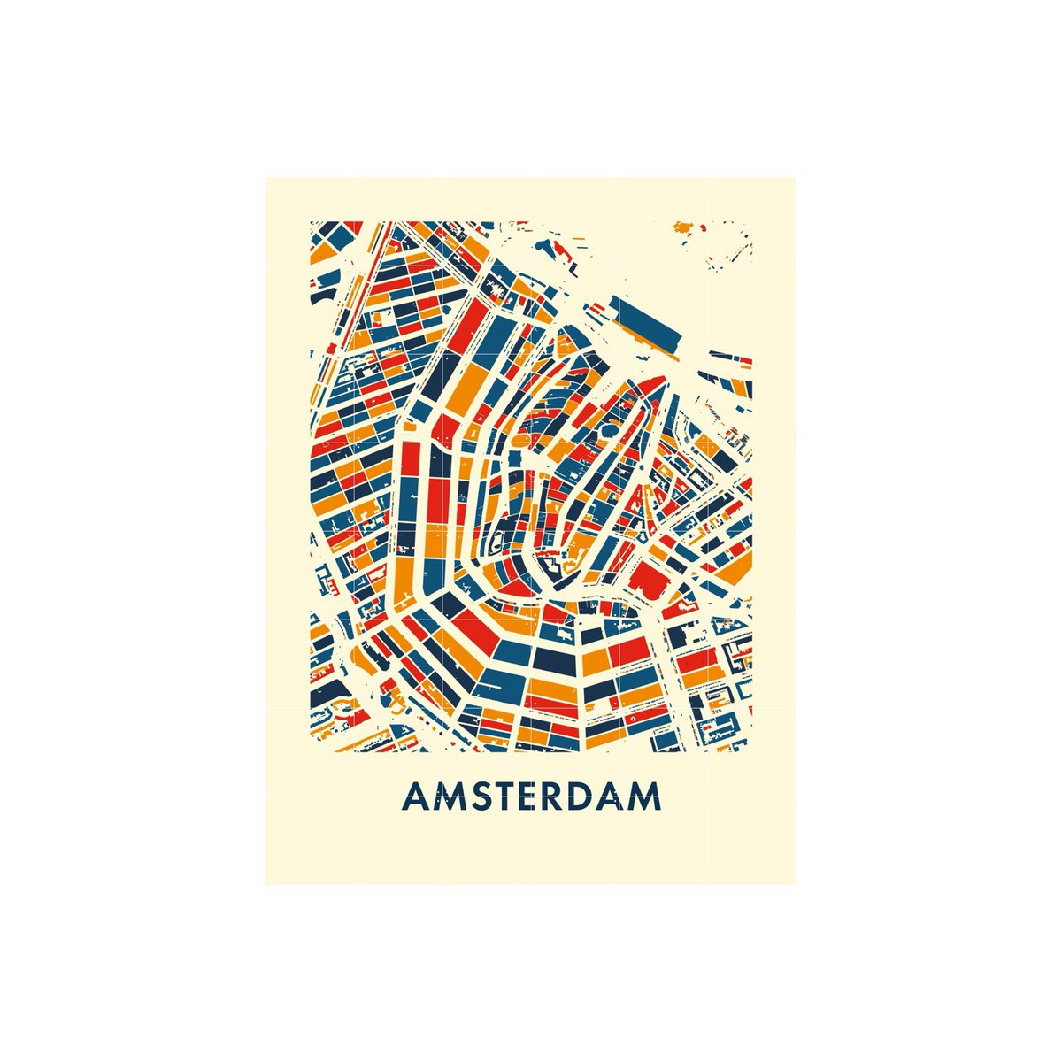 IXXI - Amsterdam Mosaic Wall art - Poster - Wanddecoratie - S - white