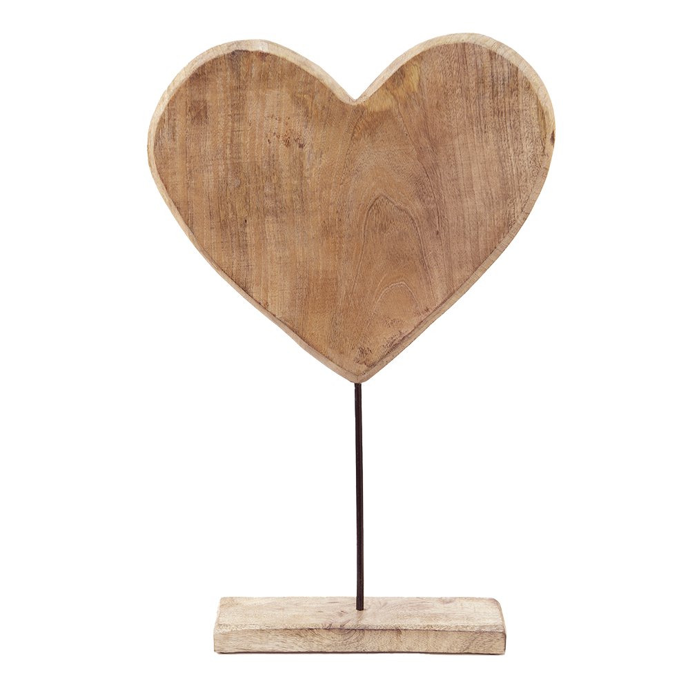 Clayre & Eef - Decoratief figuur 'Hart' (Bruin, 54cm)