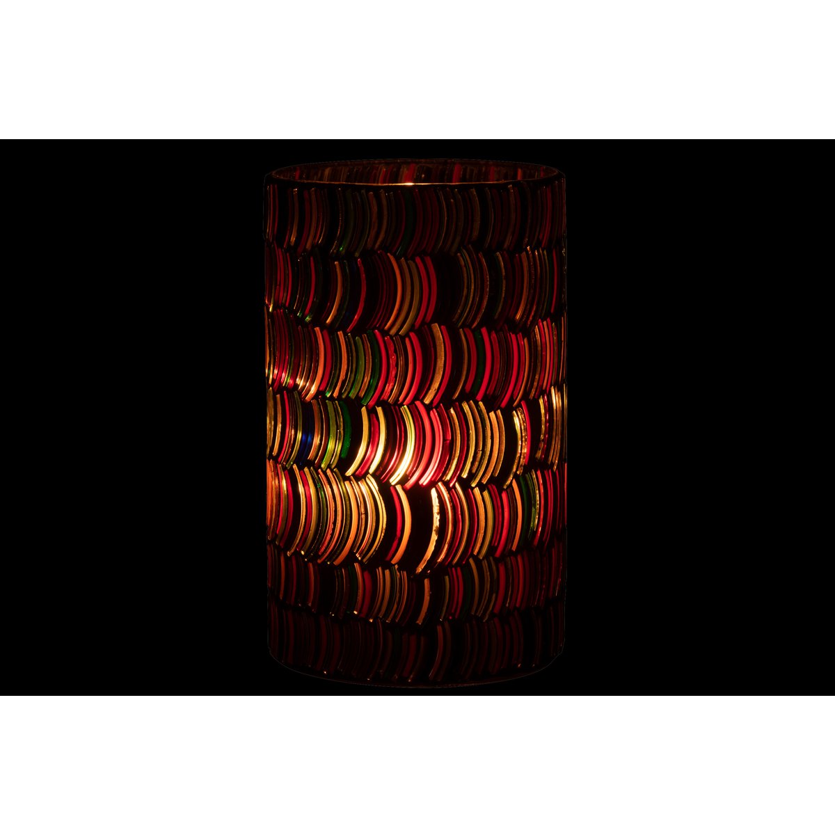 J-Line - Windlicht Mozaiek Curve - Glas - Mix - Large