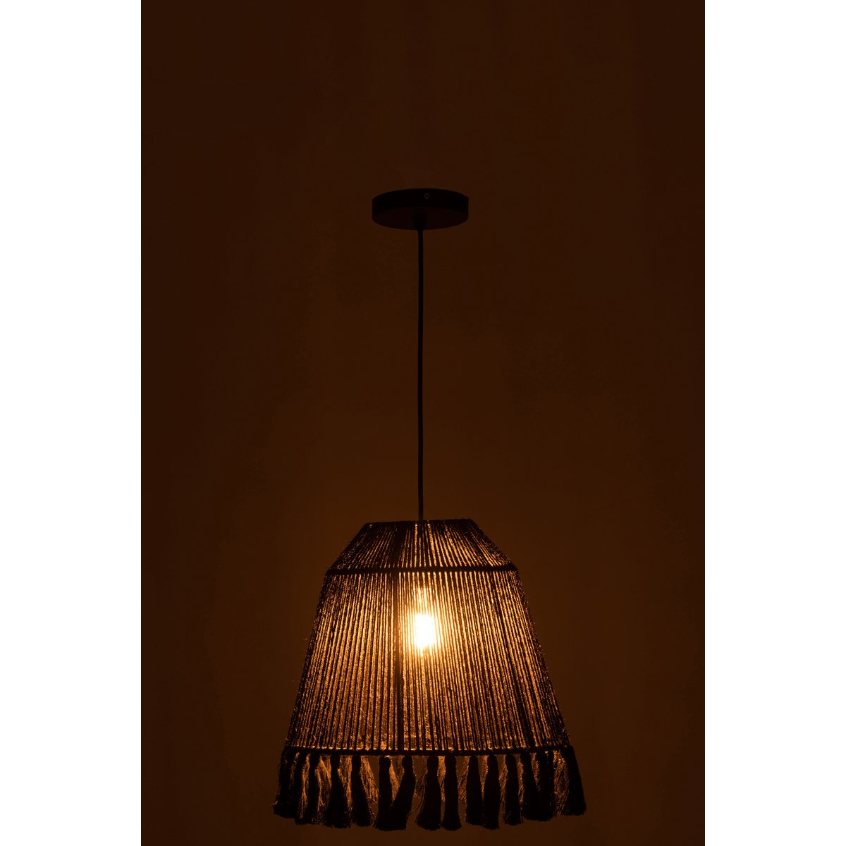 J-Line - Hanglamp Celia - Jute - Zwart - Small