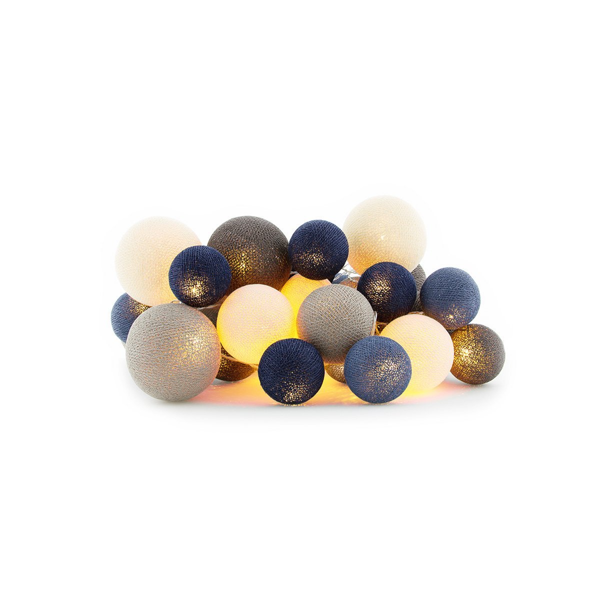 Cotton Ball Lights - Premium Lichtslinger - Stylish Blue + Adapter - 35 lampjes