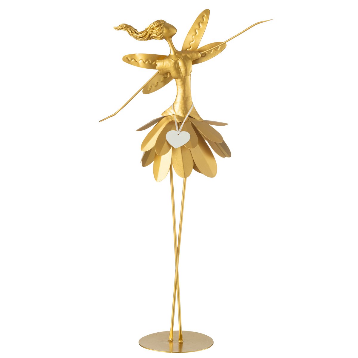 J-Line - Decoratief figuur 'Fee Hart' (Goud, Maat L)