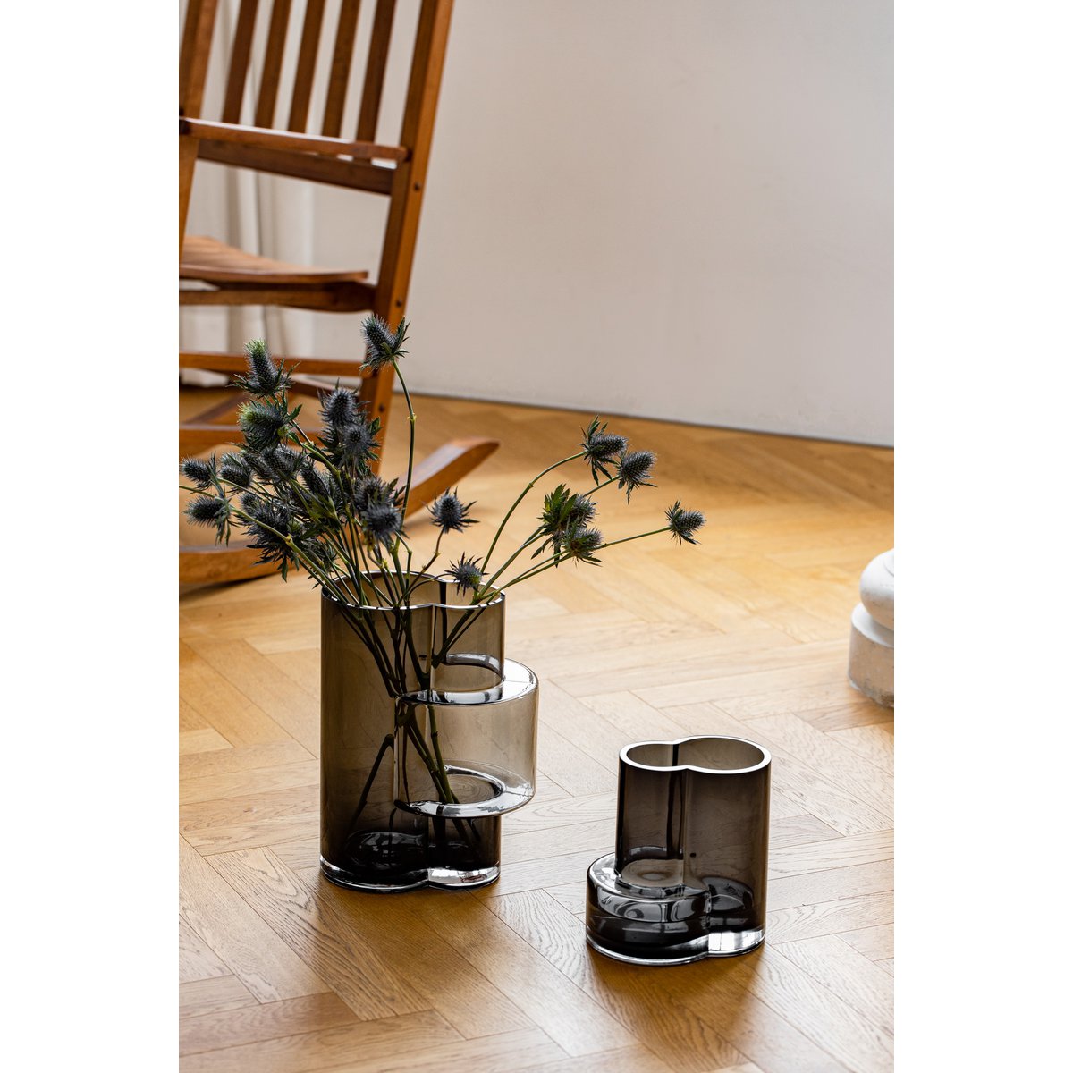 Element Accessories - Glazen vaas van top innovatief design met constructivistische touch, FUSION 20 Grey